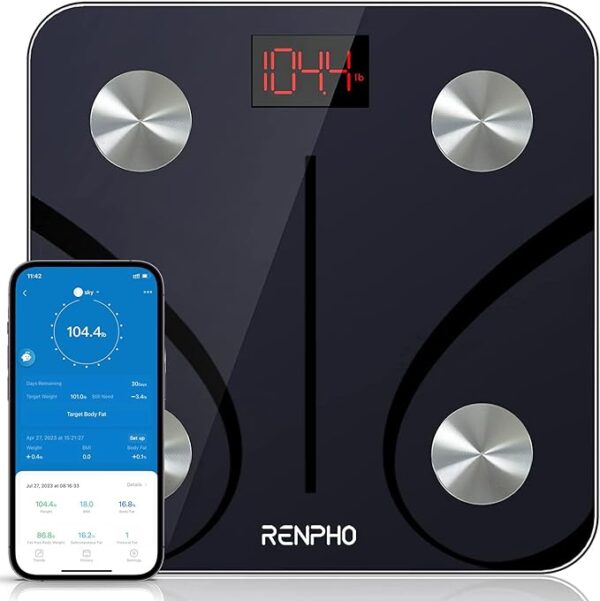 RENPHO Bluetooth Body Fat Scale, Digital Weight Scale Bathroom Smart Body Composition