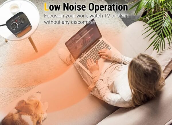 Space Heater, 1500W Electric Heaters Indoor Portable with Thermostat - Image 2