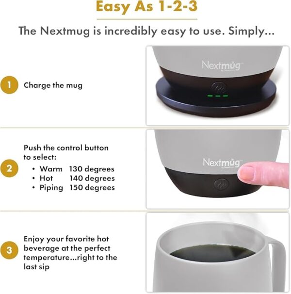Nextmug - Temperature-Controlled, Self-Heating Coffee Mug - Image 4