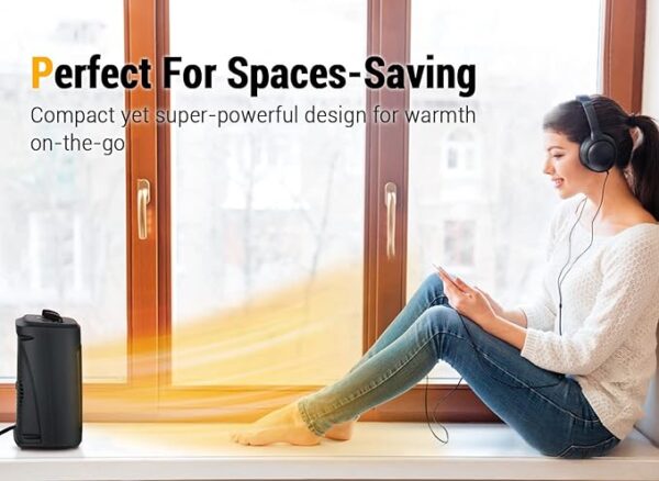 Space Heater, 1500W Electric Heaters Indoor Portable with Thermostat - Image 3