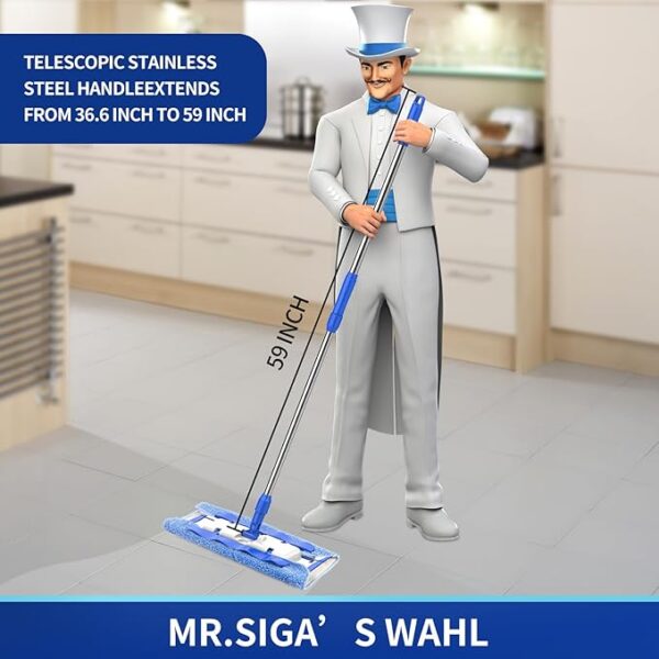 8" Professional Microfiber Mop Floor Cleaning mop, Flat Mop with Stainless Steel - Image 6