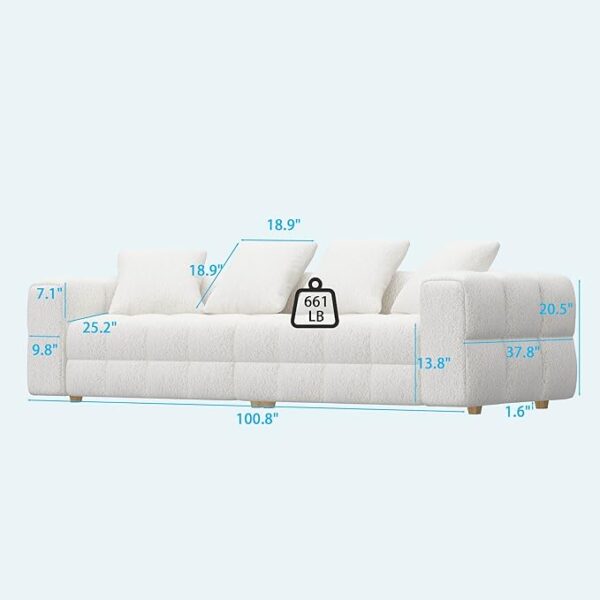 101" Cloud Couch, Home Sofa Living Room with Deep Seats - Image 6