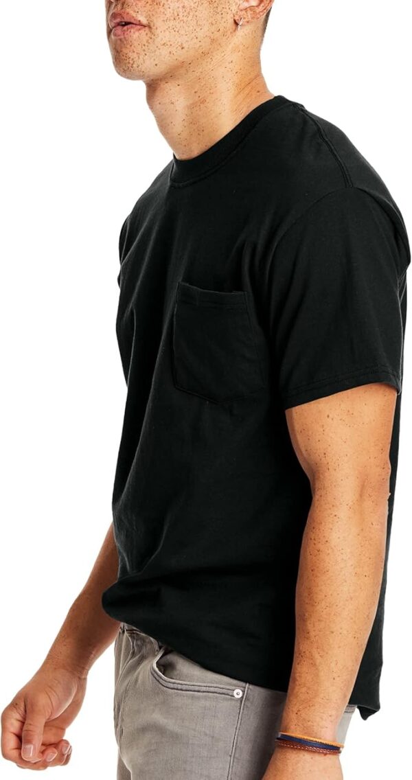 Hanes Men's Heavyweight Pocket T-Shirt - Image 5