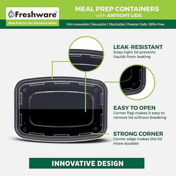 Compartment Food Storage Containers with Lids - Image 3