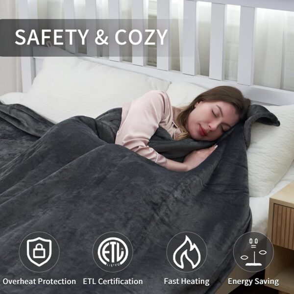 Electric Heated Blanket Throw,50 - Image 4