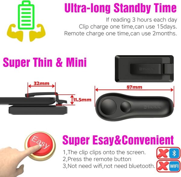 SK SYUKUYU RF Remote Control Page Turner for Kindle Reading Ipad - Image 2