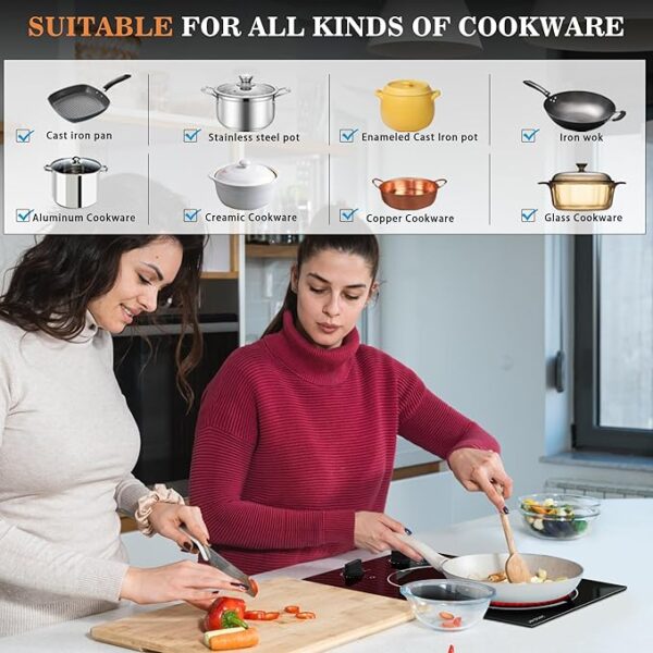 2 Burner Electric Cooktop - 12 Inch Plug in Portable - Image 4