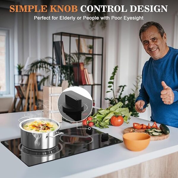 2 Burner Electric Cooktop - 12 Inch Plug in Portable - Image 5