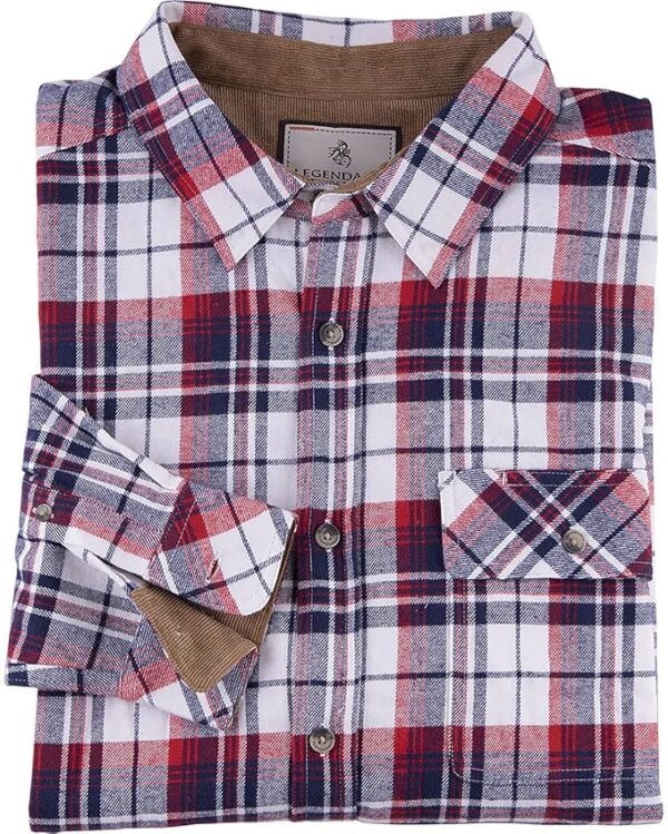 Long Sleeve Plaid Button Down Casual Shirt, - Image 2