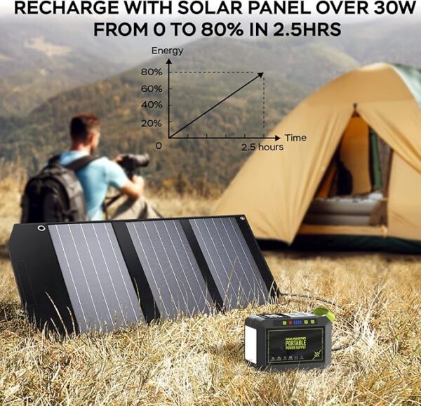 MARBERO Portable Power Station 88Wh Camping Lithium Battery Solar - Image 2