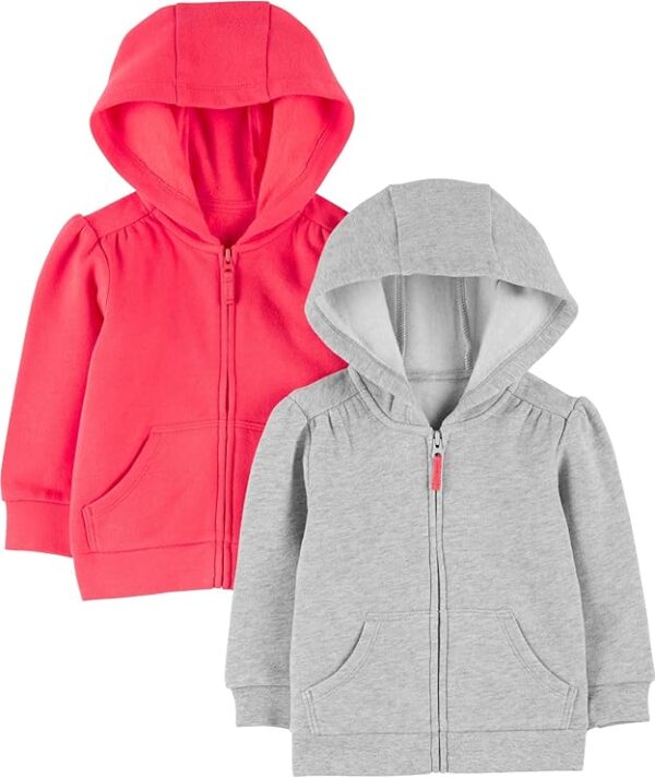 2-Pack Fleece Full Zip Hoodies