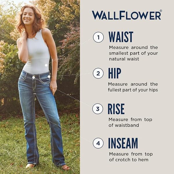 WallFlower Luscious Curvy Bootcut Jeans for Women Mid - Image 2