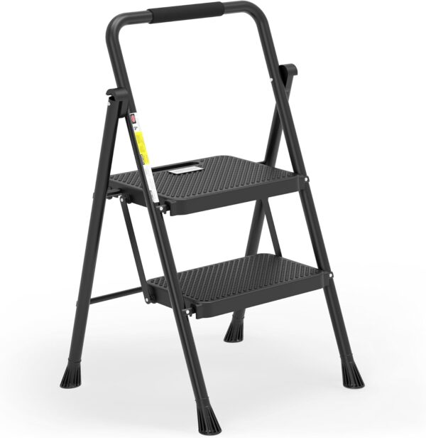 Folding Step Stool with Wide Anti-Slip Pedal