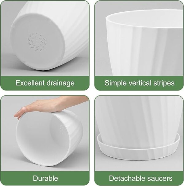 7 pcs Plant Pots with Drainage Holes - Image 2