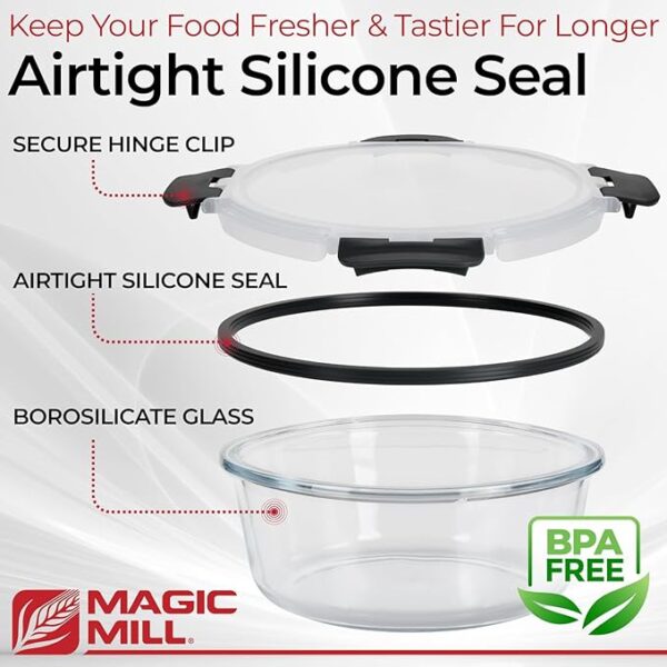 Magic Mill Glass Storage Containers with lids Set - Image 3
