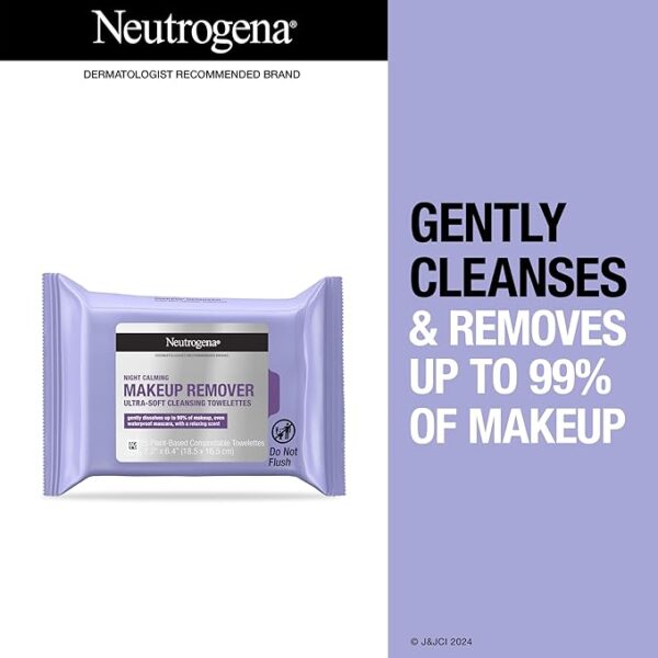 Neutrogena Night Calming Cleansing Makeup Remover Face Wipes - Image 4