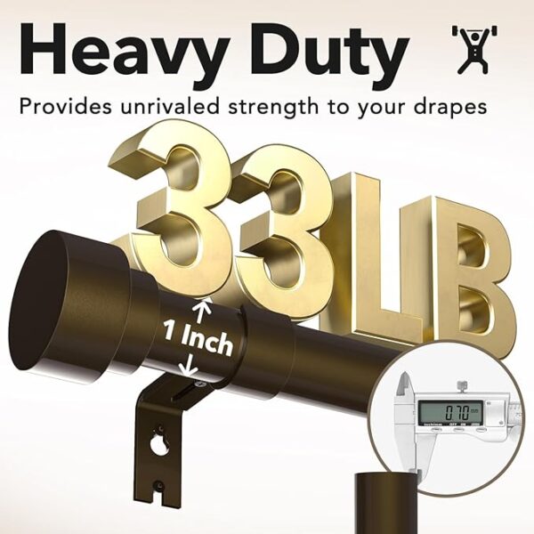 Heavy Duty Curtain Rods for Windows 28 to 48 Inch - Image 3