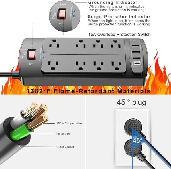 Surge Protector Power Strip - Image 5
