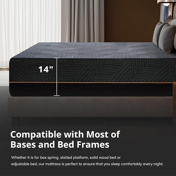 EGOHOME 14 Inch King Size Memory Foam Mattress for Back Pain - Image 2
