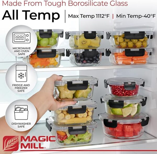 Magic Mill Glass Storage Containers with lids Set - Image 4