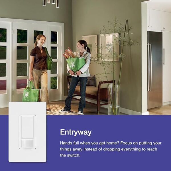 Lutron Maestro Motion Sensor Light Switch for Bathroom - Image 3