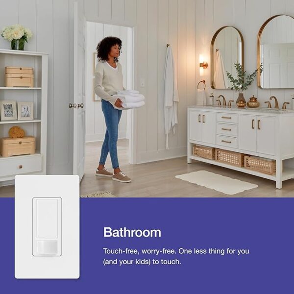 Lutron Maestro Motion Sensor Light Switch for Bathroom - Image 4