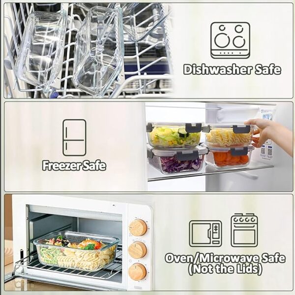 Glass Food Storage Containers with lids, - Image 5