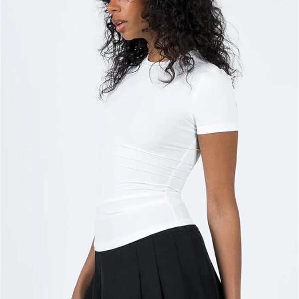 Short Sleeve Crew Neck Tight T Shirts - Image 2
