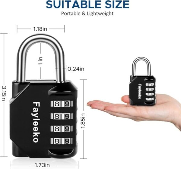 4 Digit Combination Padlock for School Gym Sports Locker - Image 2