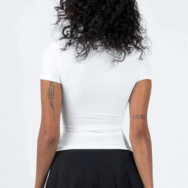 Short Sleeve Crew Neck Tight T Shirts - Image 3