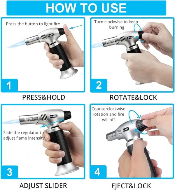 Sondiko Butane Torch Lighter S400 2 Pack - Image 4